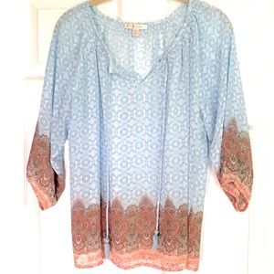 3/4 sleeve Tassel Top